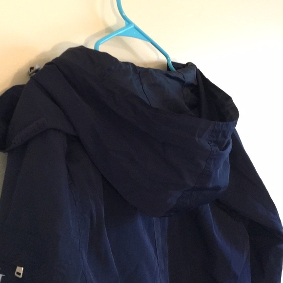 Navy Water Resistant Zip-Front Jacket with Hood - Picture 3 of 4